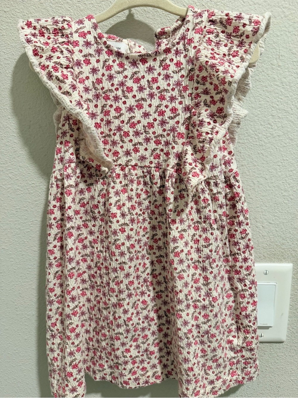 Girls' Zara Floral Ruffle Sleeve Dress